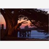 Coquille River Lighthouse at Dusk Stock Image, Bandon, Oregon