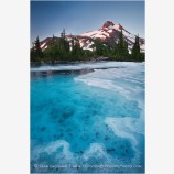 Mt. Jefferson Over Frozen Lake 4 Stock Image Oregon Cascade Range