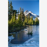 Mt. Jefferson Over Frozen Lake 5 Stock Image Oregon Cascade Range