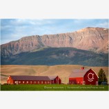 Red Barn under Wallowa Mountains Stock Image Joseph, Oregon
