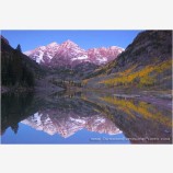 Maroon Bells Reflection Stock Image, Elk Mountains, Colorado