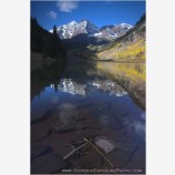 Maroon Bells Reflection II Stock Image, Elk Mountains, Colorado