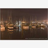 Night Harbor Stock Image, Newport, Oregon