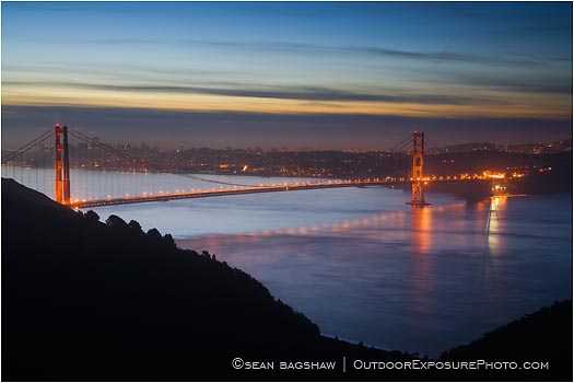 Rights Managed Stock Photo: Golden Gate Dawn