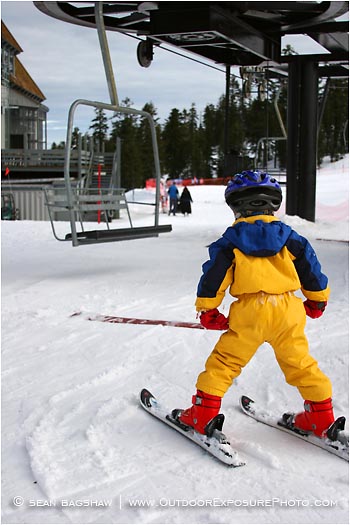 Royalty Free Stock Image: Young Skier Getting On Lift
