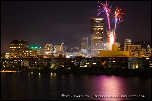 Rights Managed Stock Photo: Waterfront Fireworks