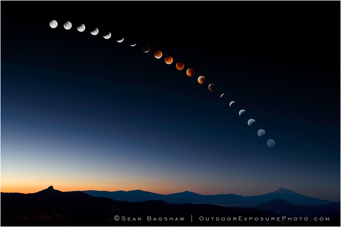 Lunar Eclipse Over Mt. Shasta