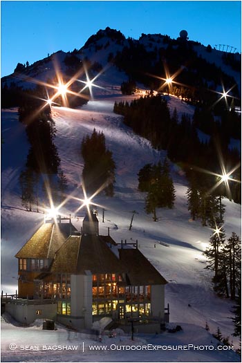 Royalty Free Stock Photo: Mt. Ashland Night Skiing