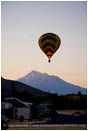 Royalty Free Stock Photo: Hot Air Balloon Over Mt. Shasta