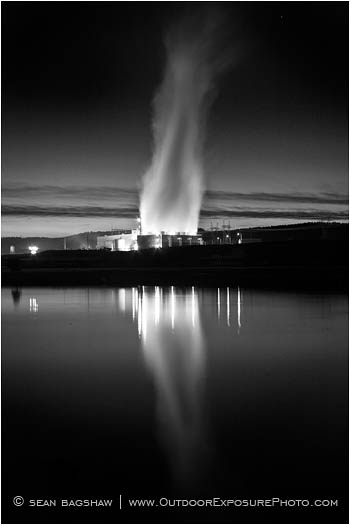Rights Managed Stock Photo: Klamath Cogeneration Plant Black and White