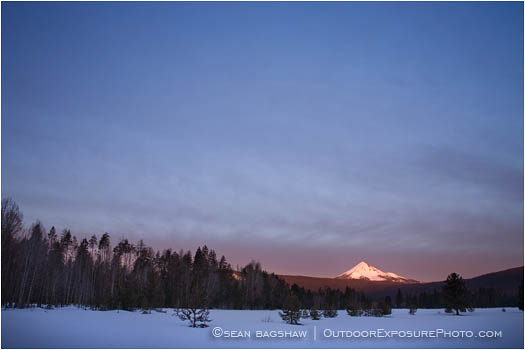 Rights Managed Stock Photo: Mt. McLoughlin Alpenglow