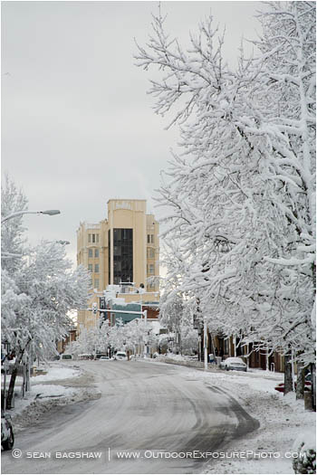 Ashland in Snow Stock Image, Ashland, Oregon