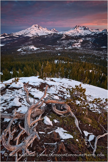 Three Sisters Sunrise Print, Cascade Range, Oregon