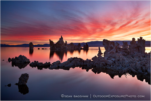 Dawn Fire at Mono Lake Stock Image, Mono Lake, California