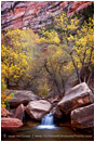 Left Fork Fall Stock Image, Zion, Utah