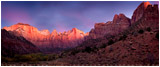 Illumination Of The Alter Of Sacrifice Panorama Stock Image, Zion, Utah