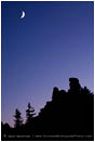 Moon above Rabbit Ear Rocks Stock Image Southern Oregon