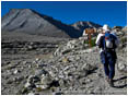 Backpacking on Mt. Tyndal Stock Image High Sierras, California