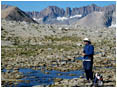 Backpacking on Mt. Tyndal 2 Stock Image High Sierras, California
