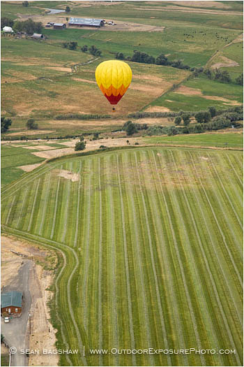 Hot Air Balloon Midflight 3 Stock Image Montague, California
