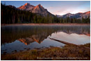 Mt. McGown reflection in Lake Stanley Stock Image Stanley, Idaho