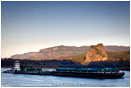 River Barge by Beacon Rock Stock Image Columbia River, Oregon