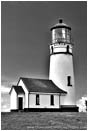 Royalty Free Stock Photo: Cape Blanco Lighthouse Black and White