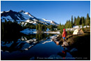 Mt. Jefferson overlooking camp Stock Image Oregon Cascade Range