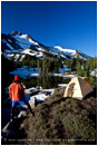 Mt. Jefferson overlooking camp 3 Stock Image Oregon Cascade Range