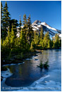 Mt. Jefferson Over Frozen Lake 5 Stock Image Oregon Cascade Range