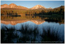 Mt. Lassen over Manzanita Lake Stock Image Lassen Volcanic National Park, California