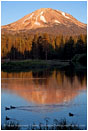 Mt. Lassen over Manzanita Lake 2 Stock Image Lassen Volcanic National Park, California