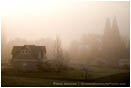 House in Fog Stock Image