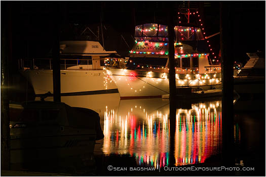 Christmas Boats 2 Stock Image Bandon Harbor, Oregon