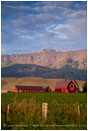 Red Barn under Wallowa Mountains 3 Stock Image Joseph, Oregon