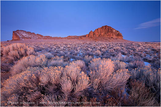 Winter Dawn At Fort Rock Print, Oregon