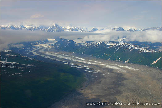 Royalty Free Stock Photo: Hint Of Denali Above The Kahiltna Glacier