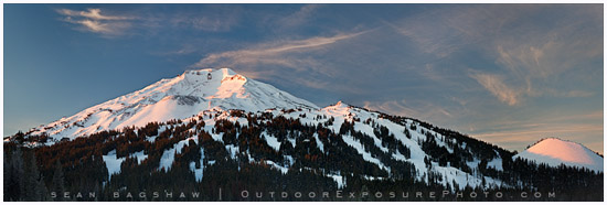 Bachelor Sunrise Panorama Print, Bend, Oregon