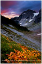Cascade Pass Sunrise 1 Stock Image, North Cascades National Park