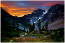 Cascade Pass Sunrise 3 Stock Image, North Cascades National Park