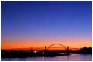 Rights Managed Stock Photo: Yaquina River Bridge at Night