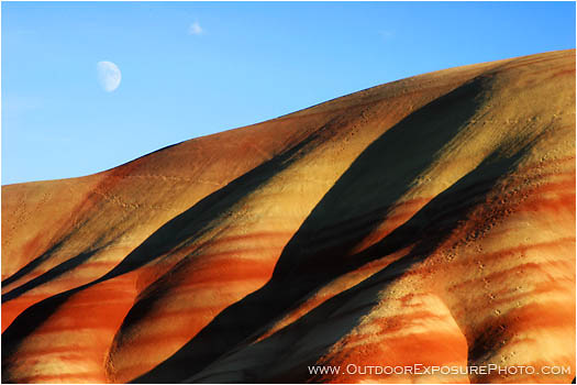 Royalty Free Stock Photo: Moonrise Over The Painted Hills I