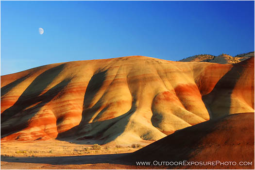 Royalty Free Stock Photo: Moonrise Over The Painted Hills II