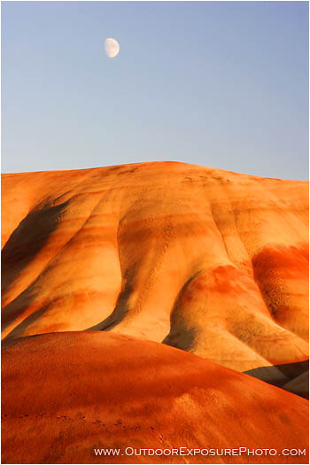 Royalty Free Stock Photo: Moonrise Over The Painted Hills III