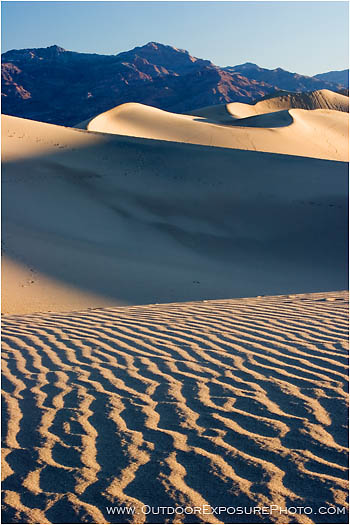 Royalty Free Stock Photo: Death Valley Dunes Light and Texture