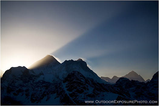 Rights Managed Stock Photo: Sunrise Behind Mt. Everest