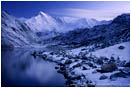 Rights Managed Stock Photo: Early Light On Cho Oyu And The Third Gokyo Lake