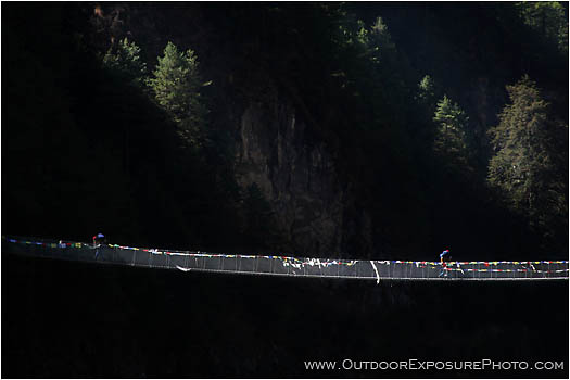 Rights Managed Stock Photo: Illuminated Suspension Bridge