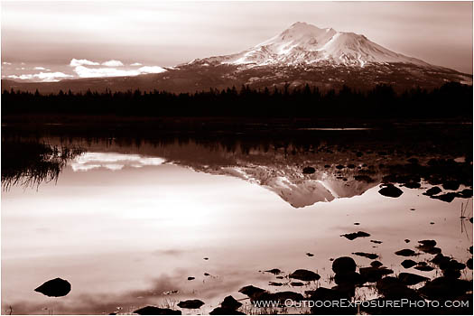 Print: Mt. Shasta Reflecting Pool
