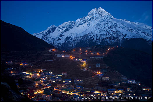 Print: Namche Bazaar At Night